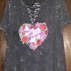 FINAL PRICE DROP Torrid Betsey Johnson black burnout top